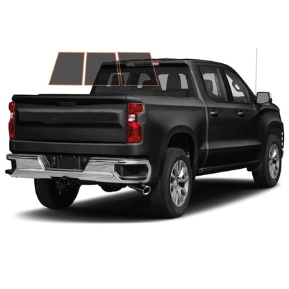 MotoShield Pro Premium Professional 2mil Precut Ceramic Window Tint Film for 2014-2018 Chevrolet Silverado 1500 Crew Cab — (3pc Rear Windshield 25%) + Lifetime Warranty