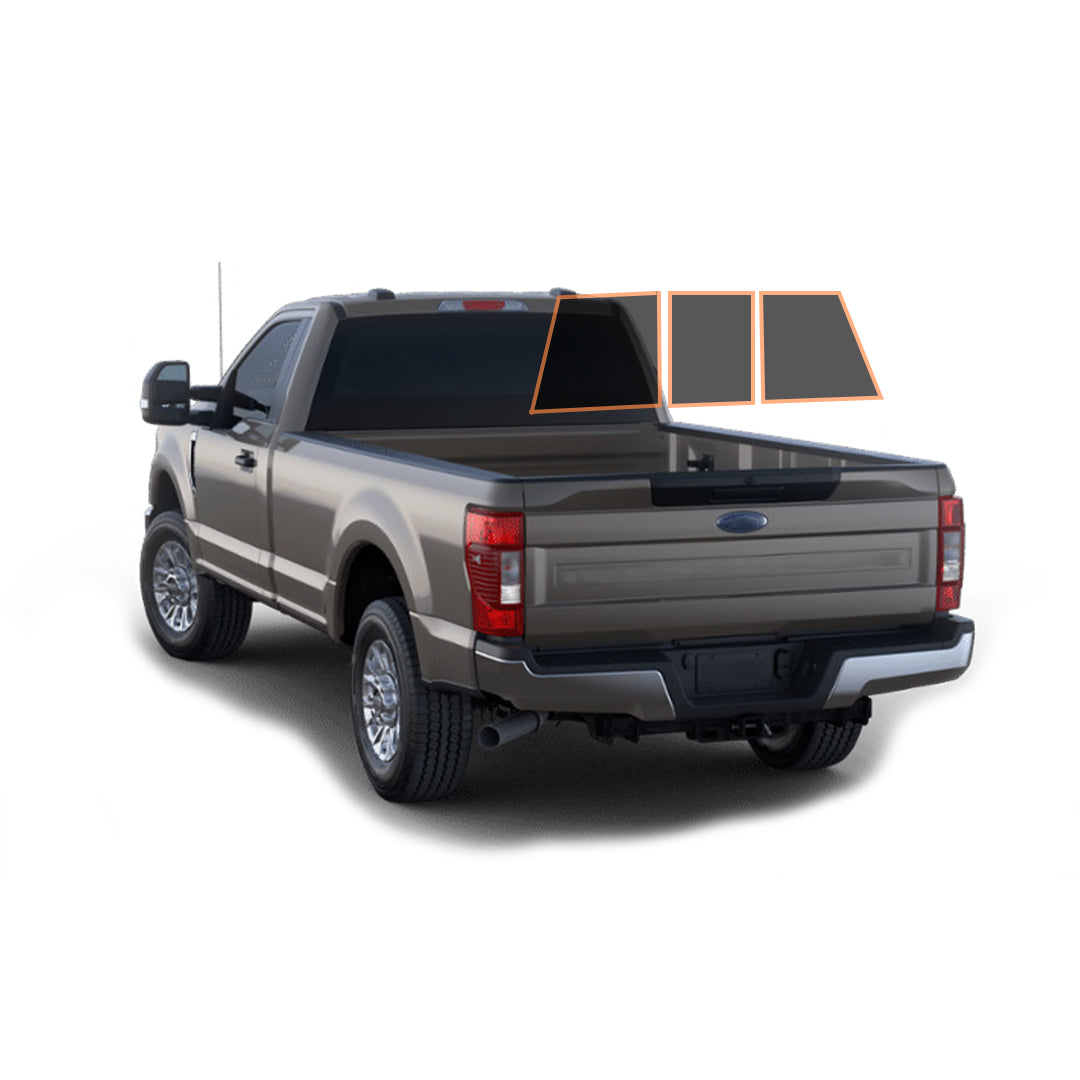 CERAMIC WINDOW TINT FILM FOR 2015-2021 FORD F150 STANDARD CAB— (3PC REAR WINDSHIELD 5%) 