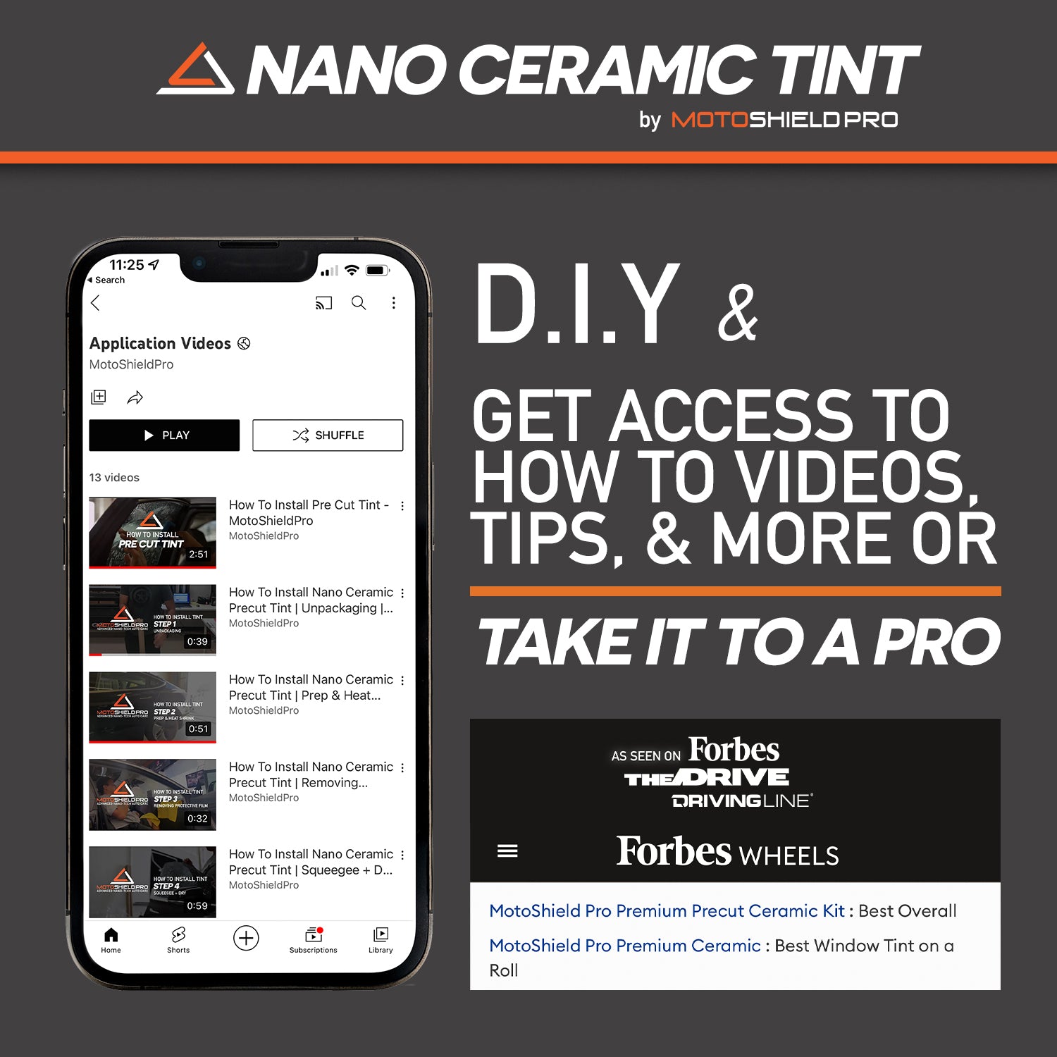 DIY nano ceramic tint: A high-tech window film that blocks heat and UV rays, providing privacy and reducing glare.