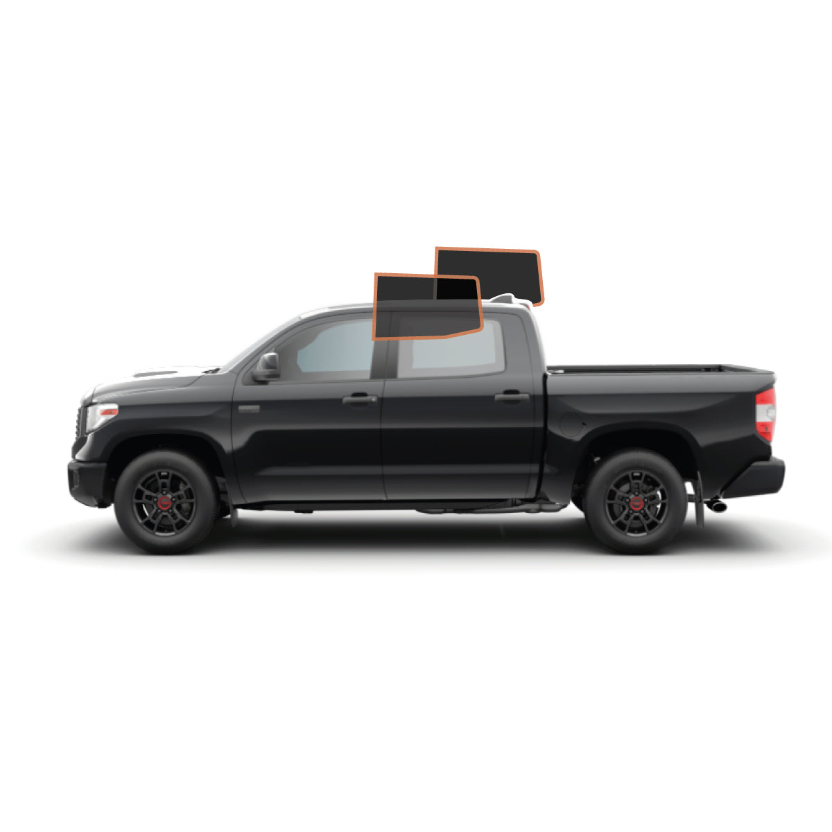 PRECUT CERAMIC WINDOW TINT FILM FOR 2007-2021 TOYOTA TUNDRA CREWMAX — (REAR DRIVER/ PASSENGER 15%)